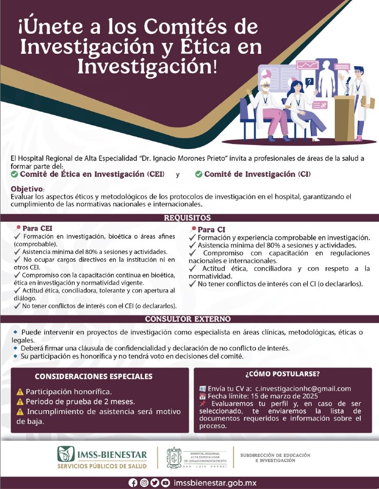 Convocatoria CEi y CI HRAE Dr. IMP